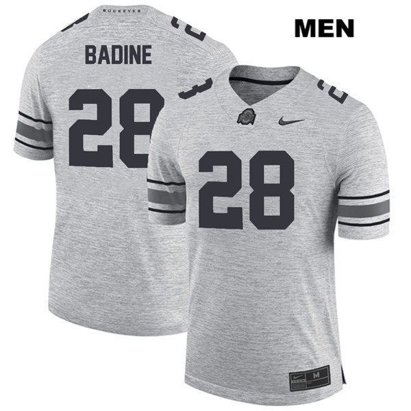 Ohio State Buckeyes Men's Alex Badine #28 Gray Authentic Nike College NCAA Stitched Football Jersey QC19U58FA